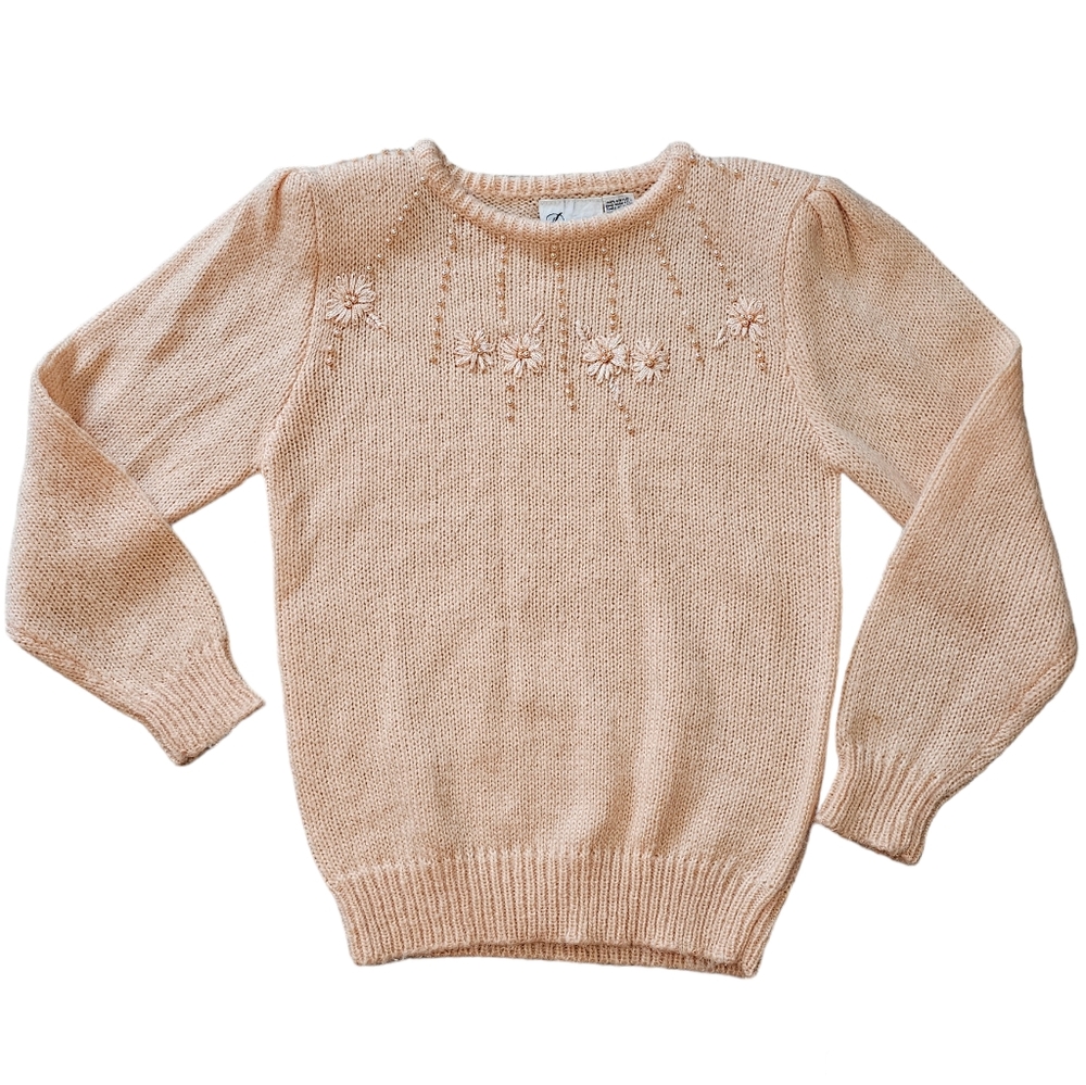 Vintage Donagain Light Pink Women's Medium Sweater